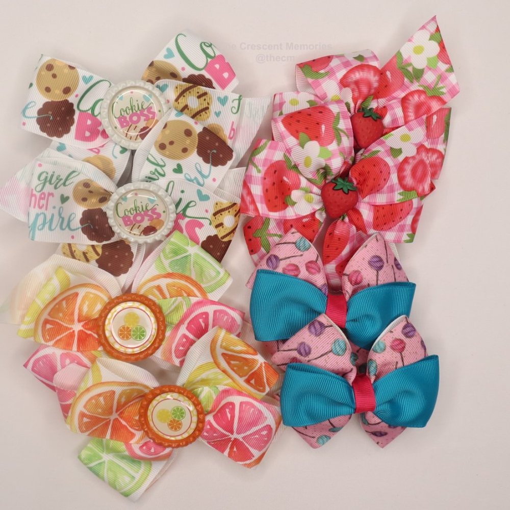 Bows: Ser of 4 pigtail bows